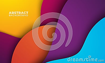 Abstract modern colorful, gradient dynamic geometric abstract wavy background and papercut style effect design vector illustration Vector Illustration