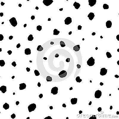 Abstract modern dalmatian seamless pattern. Animals trendy background. Black and white decorative vector illustration Vector Illustration