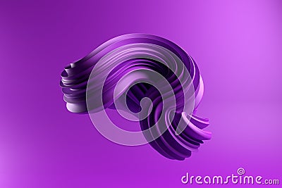 Abstract modern dynamic violet flowing curve swirl or twirl spiral shape lines on violet background Cartoon Illustration