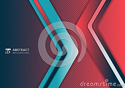 Abstract modern gradient vibrant color triangle geometric overlap layer on pink and blue background Vector Illustration