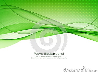 Abstract modern green wave background Vector Illustration