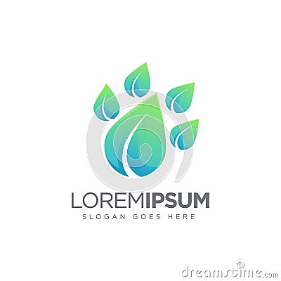 Abstract modern leaf footprint logo icon vector template Vector Illustration