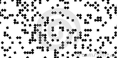 Abstract modern minimal black and white monochrome geometry random rotated square pattern background Stock Photo
