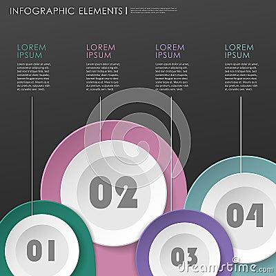 Abstract modern paper location mark infographic elements Vector Illustration