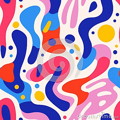 Abstract Modern Seamless Pattern With Colorful Shapes Stock Photo
