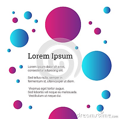 Abstract modern technology background. White clean background with gradient bubbles. Elements for web sites, user Vector Illustration