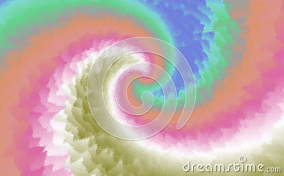 Abstract modern Tie Dye pattern. Abstract psychedelic festive texture. Rainbow spiral Tie Dye swirl. Print for fabric Vector Illustration