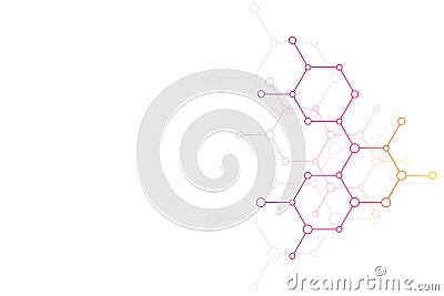 Abstract molecular structure and chemical elements. Medical, science and technology concept. Vector geometric background Vector Illustration
