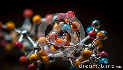 Abstract molecular structure shapes connection for futuristic biotechnology research generated by AI Stock Photo