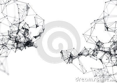 Abstract molecular structure on white background Cartoon Illustration