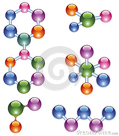 Abstract molecule icon set Vector Illustration