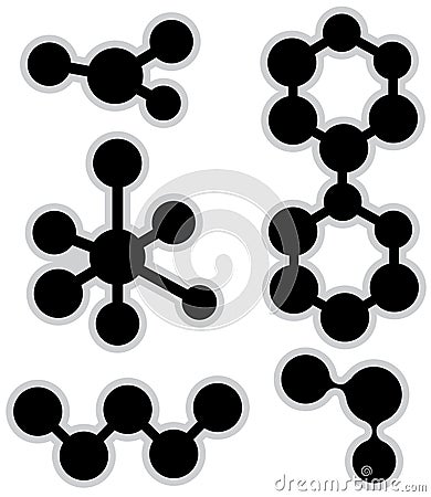 Abstract molecule icons Vector Illustration