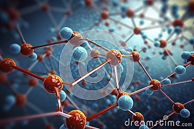 Abstract molecules background. Realistic molecule or atom structure Stock Photo