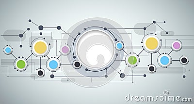 Abstract molecules and communication technology Vector Illustration
