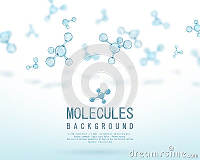 Abstract molecules design. Atoms. Abstract background for banner or flyer Cartoon Illustration