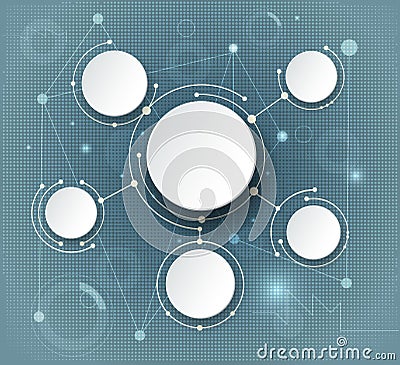 Abstract molecules and global social media communication technology concept Vector Illustration