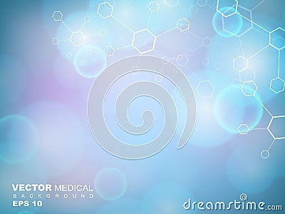 Abstract molecules medical background. Vector Illustration