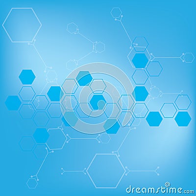 Abstract molecules medical background . Vector Illustration