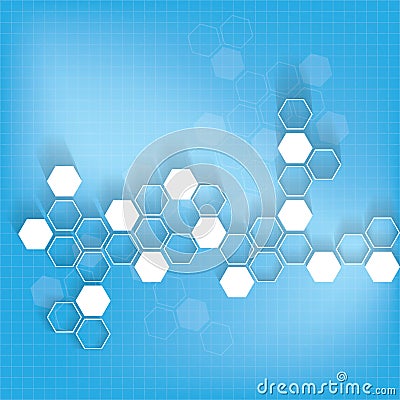 Abstract molecules medical background Vector Illustration