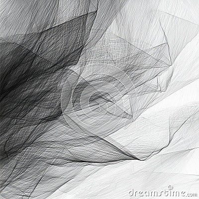 An abstract, monochromatic artwork featuring a dense network of intersecting lines resembling organic structures The Stock Photo