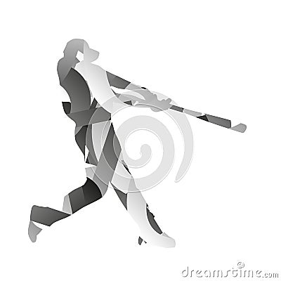 Abstract monochromatic baseball player Vector Illustration