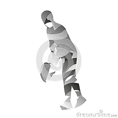 Abstract monochromatic tennis player Vector Illustration