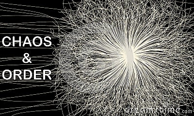 Abstract monochrome background with lines. The effect of chaos and order. Big Data concept Vector Illustration