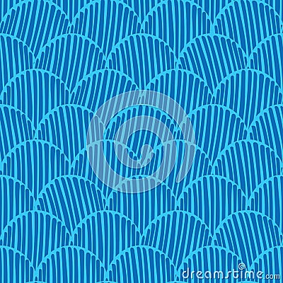 Abstract monochrome doodle fishscale seamless vector pattern background for fabric, wallpaper, scrapbooking, cards. Vector Illustration