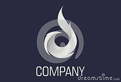 Abstract Monochrome Flame Drop Logo Design Vector Illustration