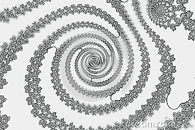 Monochrome fractal rotate kaleidoscope Stock Photo