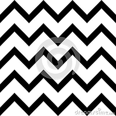 Abstract monochrome geometric zigzag seamless pattern background vector Vector Illustration