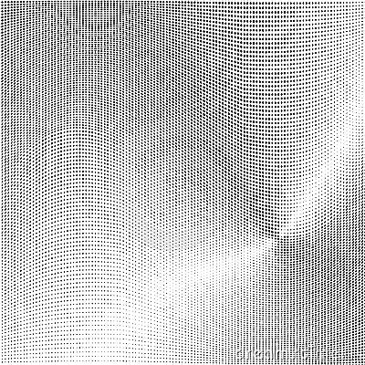 Abstract gradient black and white halftone pattern. Soft dynamic lines Vector Illustration