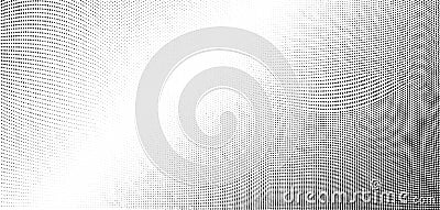 Abstract monochrome grunge halftone pattern. Soft dynamic lines. Half tone vector illustration with dots Vector Illustration