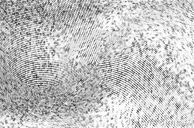 Abstract monochrome grunge halftone pattern. Soft dynamic lines. Half tone vector illustration with dots Vector Illustration