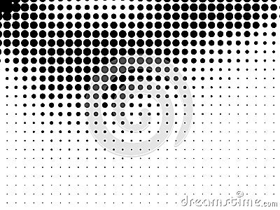 Abstract monochrome halftone pattern. Futuristic panel. Gunge dotted backdrop with circles, dots, point. Vector Illustration