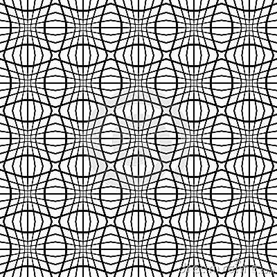 Abstract monochrome pattern with mosaic of distorted squares of Vector Illustration