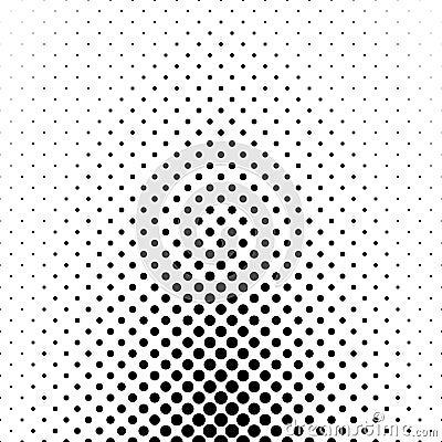 Abstract monochrome polka dot pattern - geometric vector background design Vector Illustration