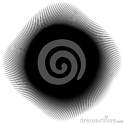 Abstract monochrome spirally, spiral element. Vector Illustration
