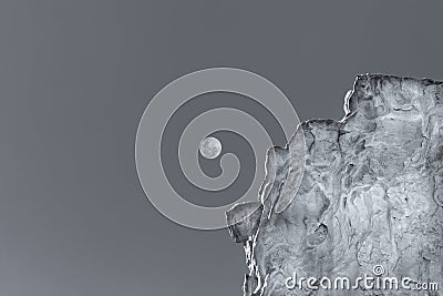 Abstract Moon and Rock in Daylight Stock Photo