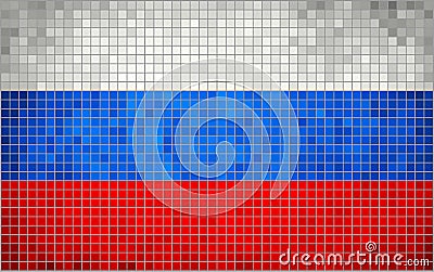 Abstract Mosaic Flag of Russia Vector Illustration