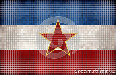 Abstract Mosaic flag of Yugoslavia Vector Illustration
