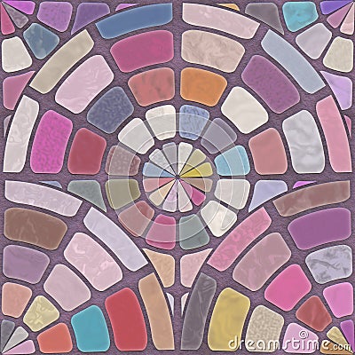 Abstract mosaic geometrics- room intricate interior Stock Photo