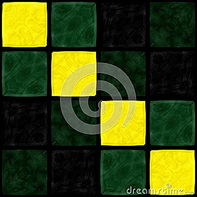 Abstract mosaic yellow green black dark tile Stock Photo