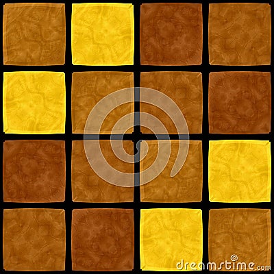 Abstract yellow ocher rendered mosaic tile Stock Photo