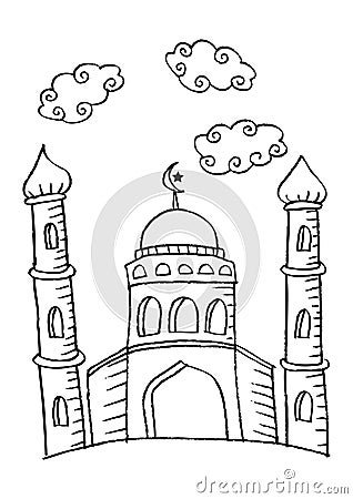 Abstract Mosque illustration. Cartoon Illustration