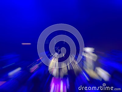 Abstract motion blur effect. Bokeh lighting in concert with audience Stock Photo