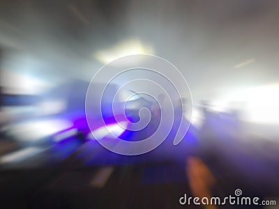 Abstract motion blur effect. Bokeh lighting in concert with audience Stock Photo