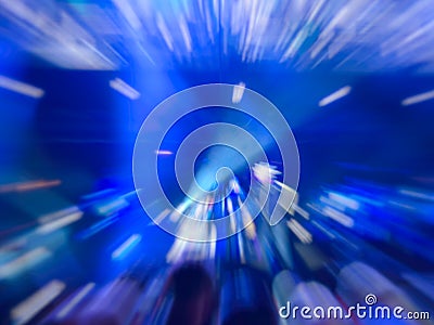 Abstract motion blur effect. Bokeh lighting in concert with audience Stock Photo