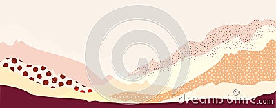 Abstract mountain landscape warm pastel vector art Vector Illustration