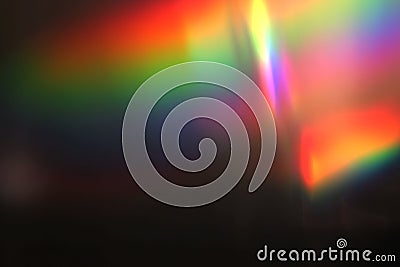 Abstract multi color light pulses and glows leaks bokeh motion background, with defocus bokeh Stock Photo